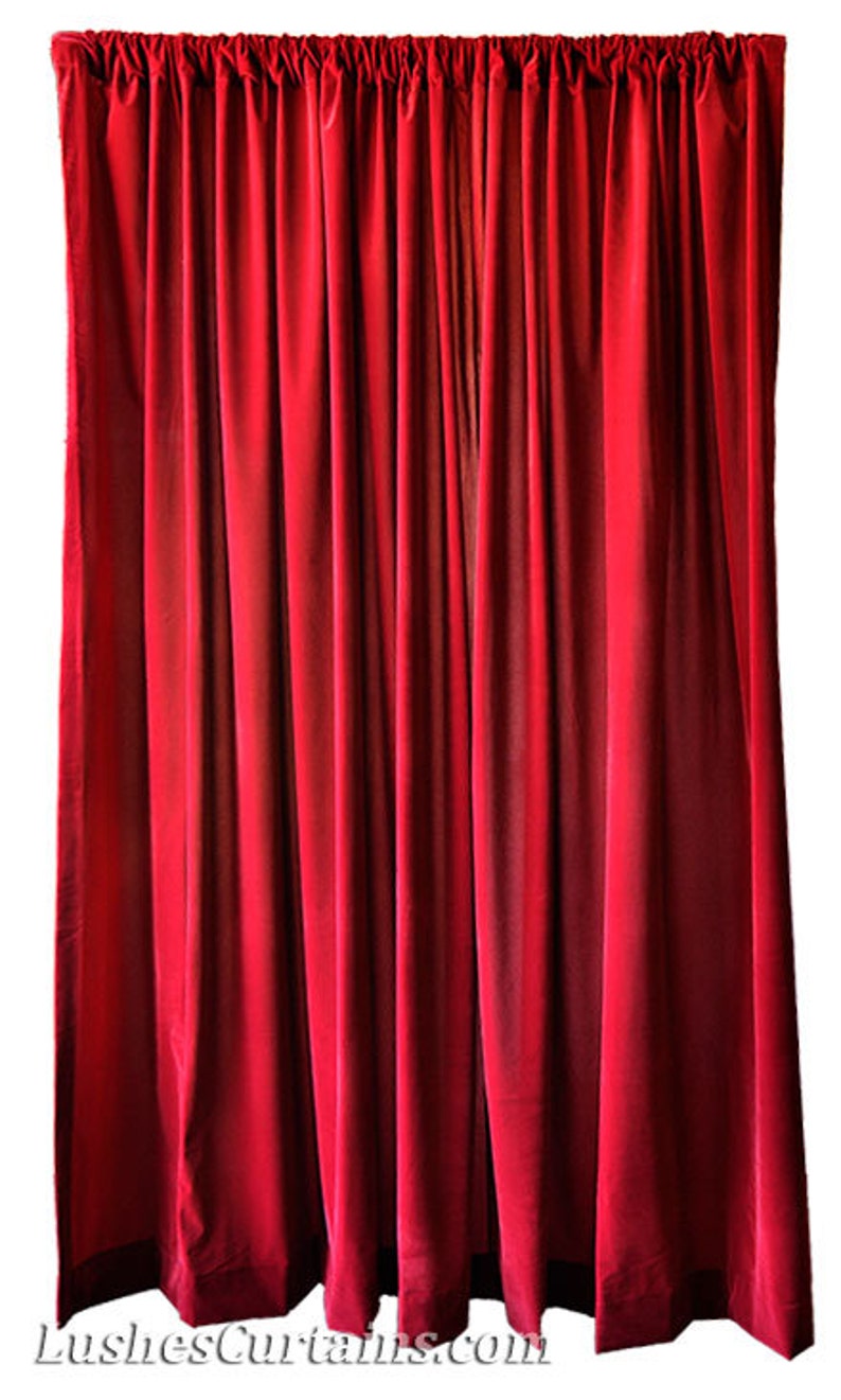Burgundy Velvet Curtain 8 Ft High Long Panel Custom Made Size Etsy