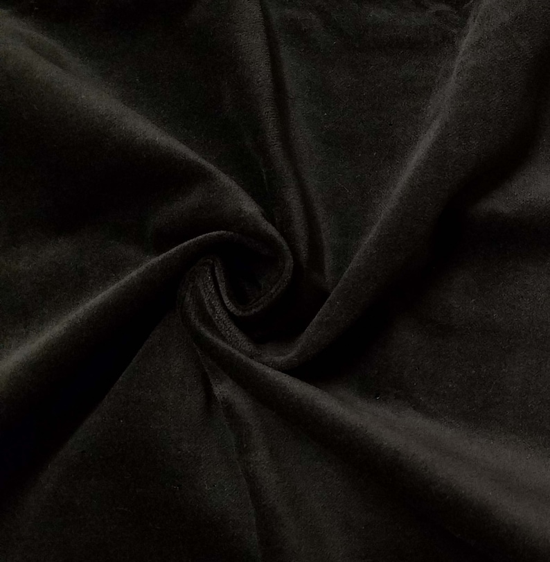 Quality Solid Black 100 Cotton Velvet Velour Fabric for Etsy