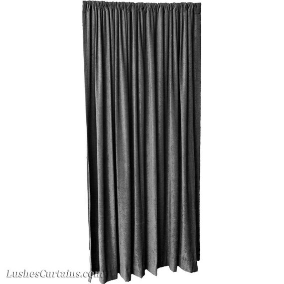 Luxury Black Velvet Curtain 120 Inch Drop Long Panel Fr Pass Etsy