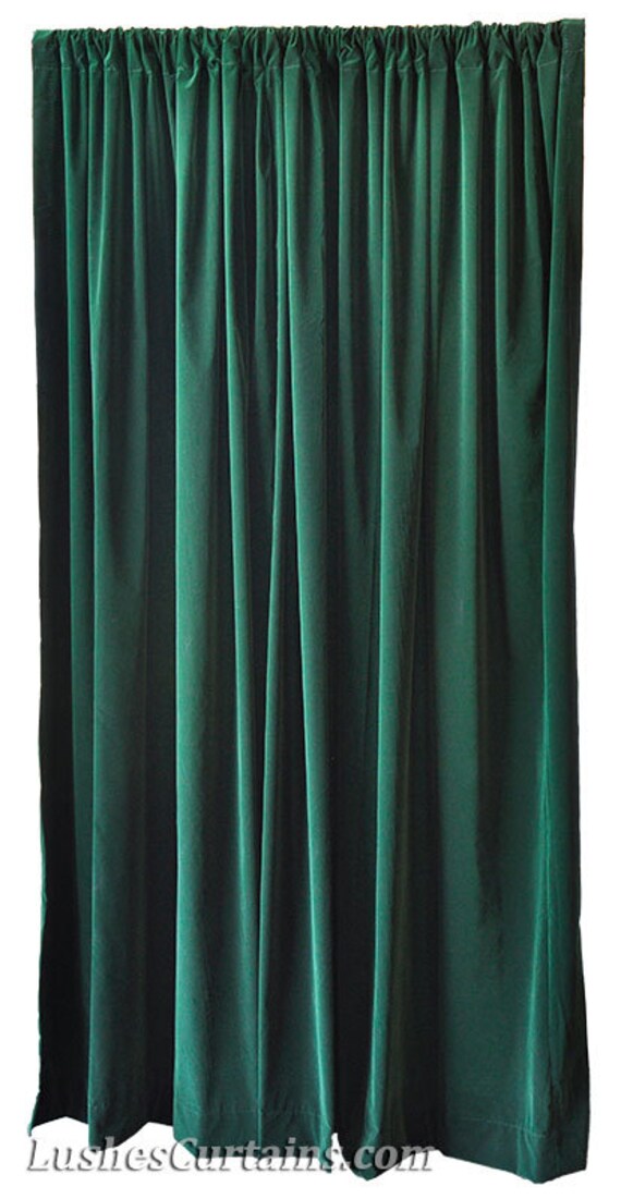 Green Velvet 96 Inch Curtain Long Panel Custom Made Home Movie Etsy