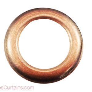 Forniture per tendaggi per tende in metallo di ossido di rame di grandi dimensioni #12 Hardware Diametro interno 1 9/16 pollici Confezione di anelli di tenuta/anelli decorativi con occhiello per rondella