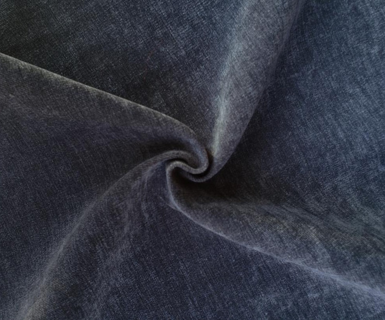 Luxury Slate Blue Velvet Fabric for Upholstery Heavy Weight Etsy