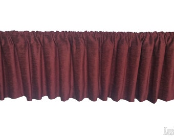 New Maroon Rod Pocket Top Curtain Topper Velvet Window Valance 96 inch wide x 15 in High Panel Custom Drapery Treatment Modern Home Decor