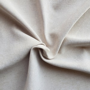Luxury Ivory Color Velvet Fabric for Upholstery Heavy Weight Curtain Drapery Polyester Material Sold by the Yard 59 inch Wide/Crafts/Sewing