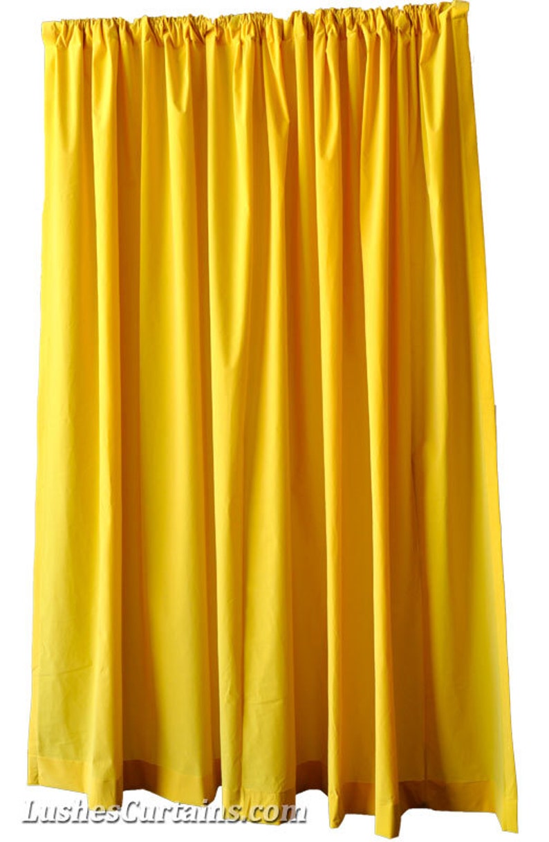 Bright Solid Yellow Velvet Curtain 96 inch High Long Panel | Etsy