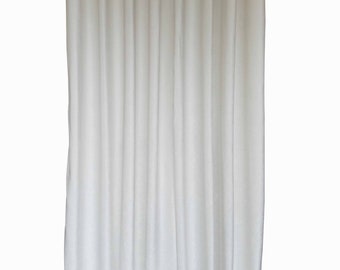 Panel de cortina de terciopelo blanco sólido de 96 pulg. de alto de largo personalizado con tratamiento de llama FR NFPA 701, cabina de feria comercial, cortinas de partición/pañería de escenario