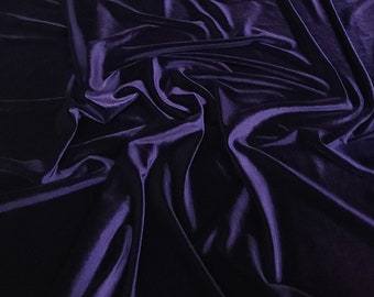 Wholesale Purple Stretch Velvet Fabric Sold By the Roll - 50 yards Polyester/Spandex 60 inch wide Tops/Dresses/Costumes/Upholstery/Skirts