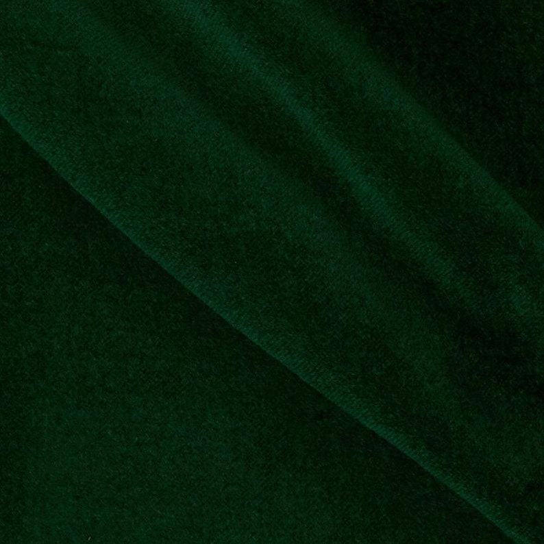 Dark Forest Green Flocked Velvet Fabric for Upholstery Packaging Crafts Curtain Drapery Quality Material Sold Per Yard 54 inch Wide Sale image 1