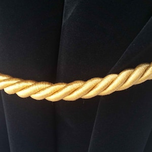 1 Large Elegant Handmade Gold Window Treatment Decor Curtain Tie Drapery Pull Back Cord/Rope 36&quot; Long/ 1/2&quot; Thick Tieback Drape Holdback