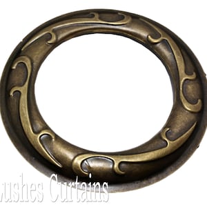 Large Antique Brass #12 Metal Curtain 1-9/16 inch Inner Diameter Decorative Grommet/Rings Pack w/Washer Eyelet Hardware Panel Drape Supplies