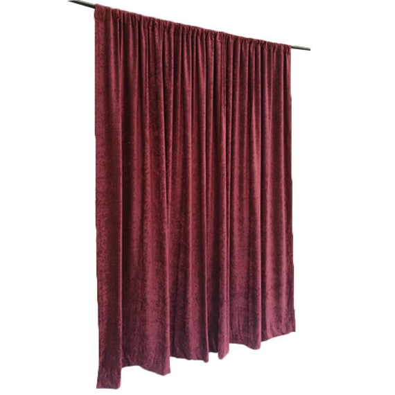 Custom Maroon Velvet Curtain 108 Inch H Long Panel Drapes Nfpa Etsy