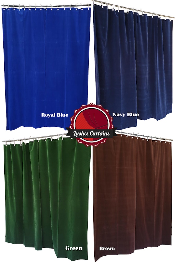 120 Inch Long Velvet Curtain Single Panel W Small Metal Etsy