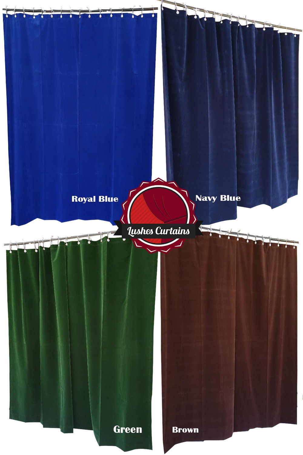 Green 120/" H Velvet Curtain Panel w//Grommet Eyelet Top Window Treatment Drapery