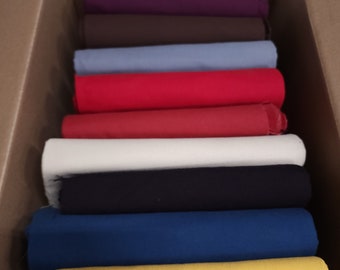 Lot of 10 Solid Mix Colors Cotton Velvet Fabric Yards Off Cuts-Roll End Scraps Curtain/Drapery/Crafts/Upholstery/Sewing Material Remnants