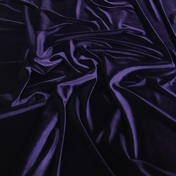 Purple Stretch Velvet Fabric Sold By the Yard Polyester/Spandex 60 inch wide Tops, Dresses, Crafts, Costumes, Drapery, Upholstery, Skirts