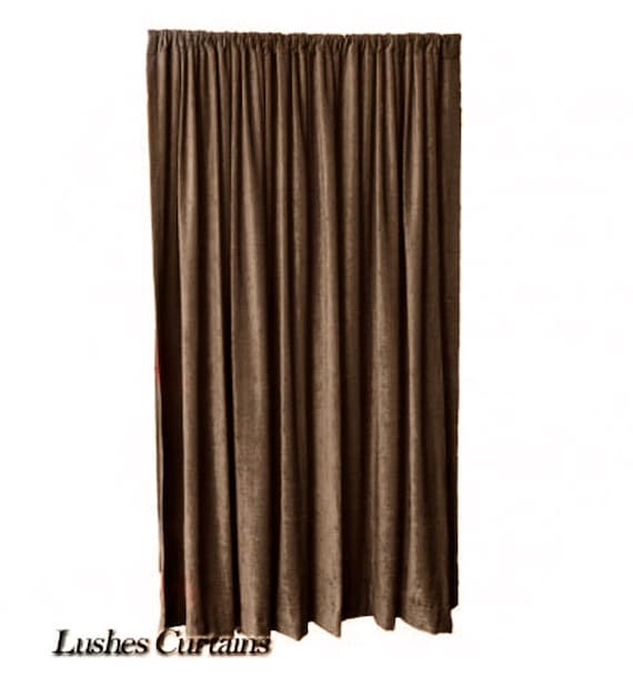 Custom 108"H Brown Velvet Curtain Drape Single Long Panel Theatrical Movie drape 