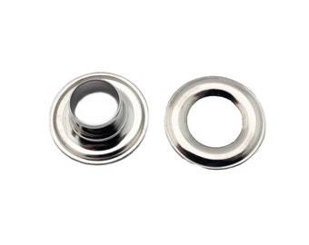 DIY Nickel Size #4 Plain Rim Metal Grommet Eyelets Silver Set of 50 with Washer For Crafts / Leather / Canvas / Curtains / Drapery / Fabric