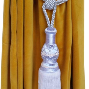1 Beautiful Luxury New Handmade Solid White Color Window Treatments Large Drapery Curtain Drapery Tassel Rope/Cord Tie back Holding/Holdback