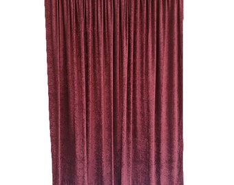 Maroon Velvet Curtain 5'w x 10 ft High Long Panel FR NFPA 701 Flame Resistant, Fire Retardant Drapery Theatrical Stag Backdrop Custom Drape