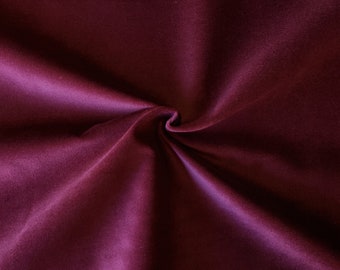 Solid Maroon 100% Cotton Velvet Velour Fabric for Upholstery Heavy Weight 16 oz Curtain Drapery Quality Material Sold by the Yard 54 in Wide