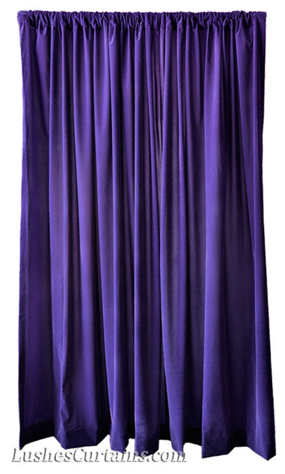 Purple Velvet 108 Inch Curtain Long Panels Wide Ready Made Etsy
