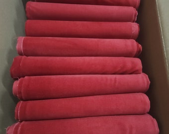 Lot of 10 Solid Burgundy Cotton Velvet Fabric Yards Off Cuts-Roll End Scraps Curtain/Drapery/ Crafts / Upholstery / Sewing Material Remnants
