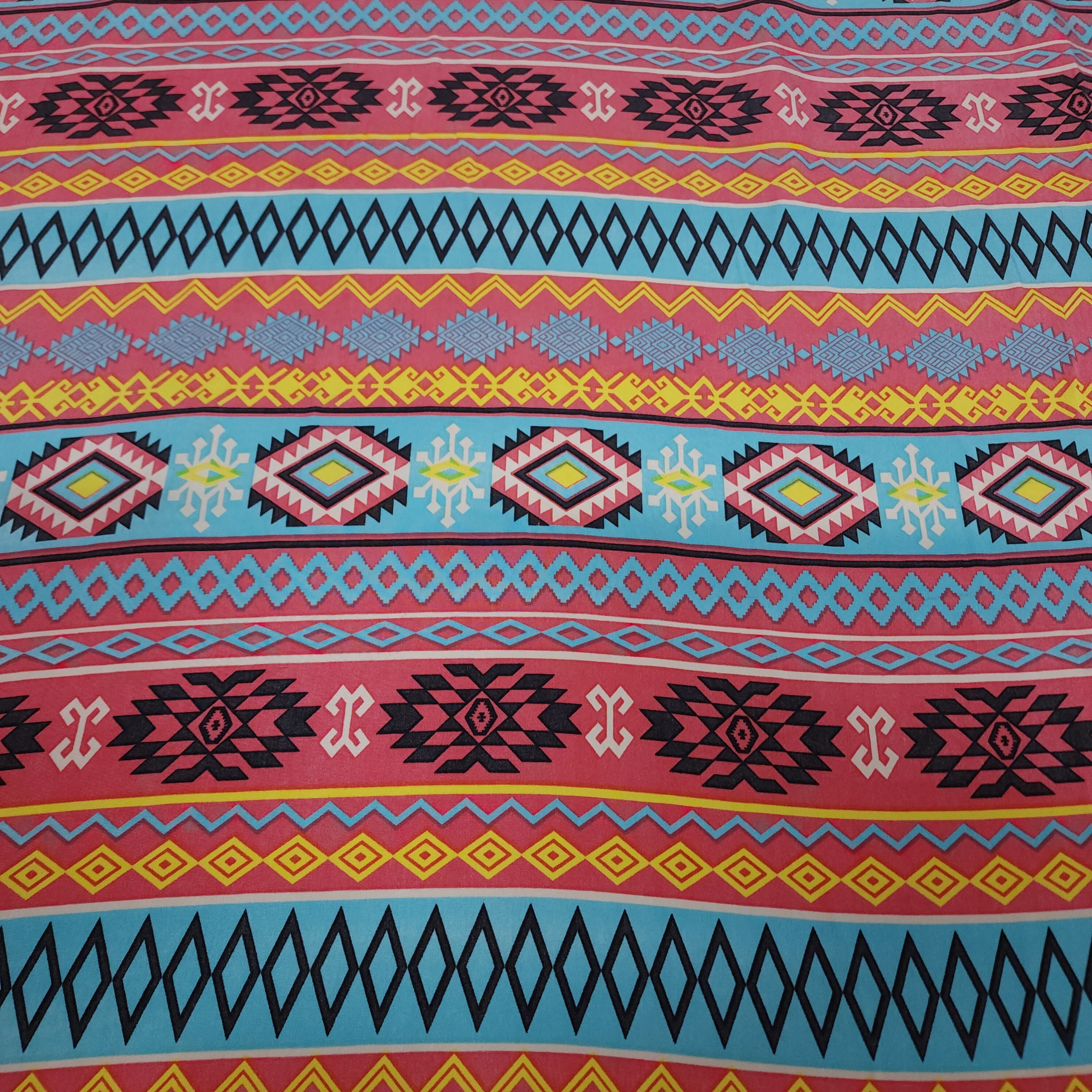 Native American Indian Tribal Inspired Print Fabric 90s Style Bright ...