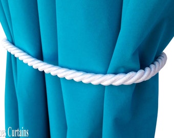 1 Large Luxury Handmade White Window Treatment Hardware Home Decor Curtain Tie Drapery Cord/Rope 36&quot; Long/ 1/2&quot; Thick Tieback Drape Holdback