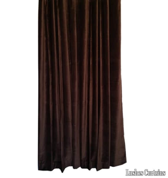 Luxury Brown Cotton Velvet Curtain Panel 144 Inch H Custom Etsy