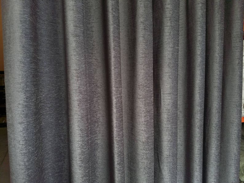 Charcoal Gray Velvet Curtain 120h Long Panel FR NFPA 701 Etsy