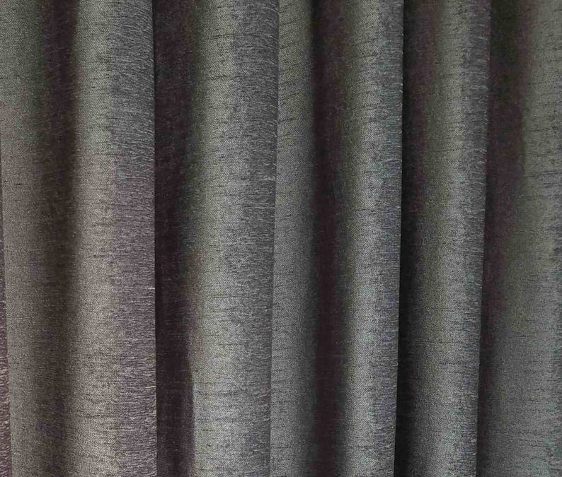 Charcoal Gray Velvet Curtain 120h Long Panel FR NFPA 701 Etsy