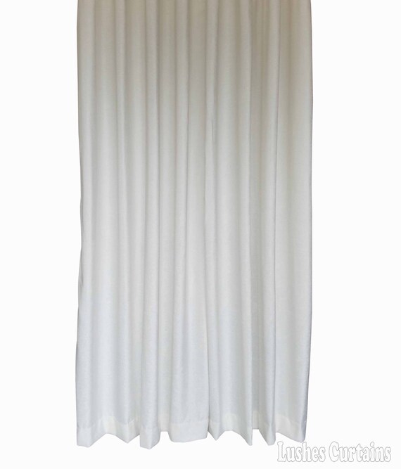 Luxury White Velvet Curtain 120 Inch Long Panel Nfpa 701 Flame Etsy