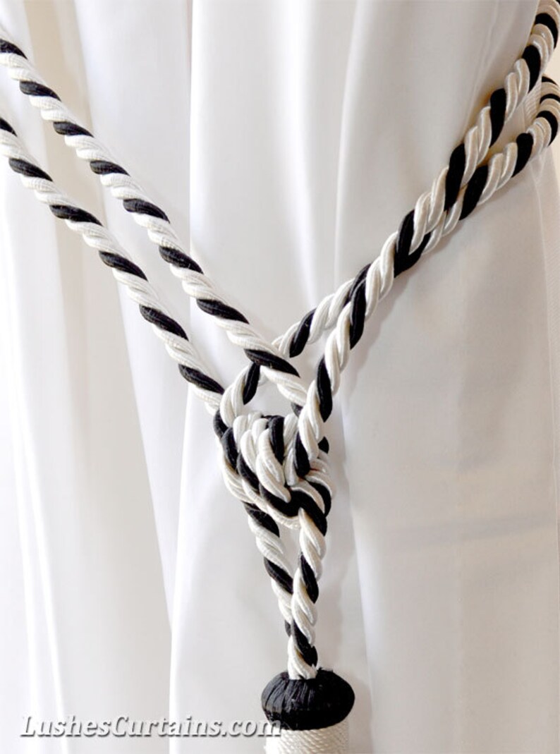 1 Luxury Handmade Black & White Curtain Drape Rope Tassel Etsy