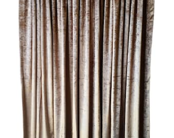 Cortina de terciopelo dorado de 96 pulgadas de alto, paneles largos, artículos para el hogar hechos a medida, cortinas para tratamiento de ventanas del hogar, cortinas para cubiertas de paredes/puertas, decoración de sala de estar