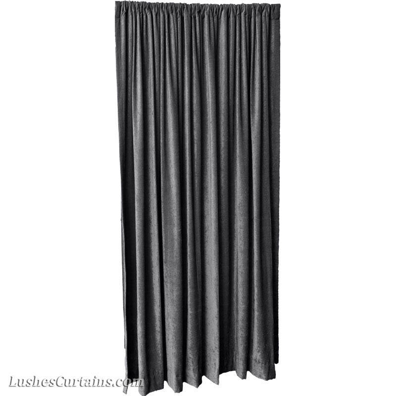 Charcoal Gray Velvet Curtain 72 High FR Panel Fire Etsy