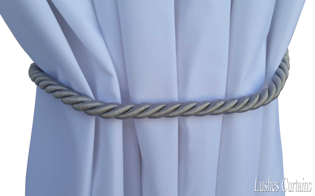 1 Large Handmade Silver Window Treatment Home Decor Curtain Tie Drapery ...