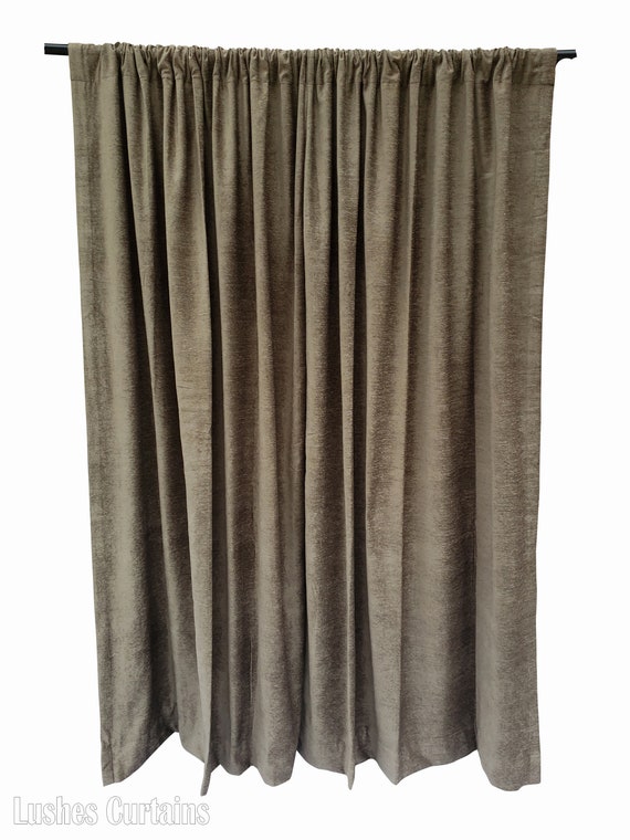 15 ft H Solid Gray Velvet Curtain Theatrical Drapery Panel Photoshoot Background