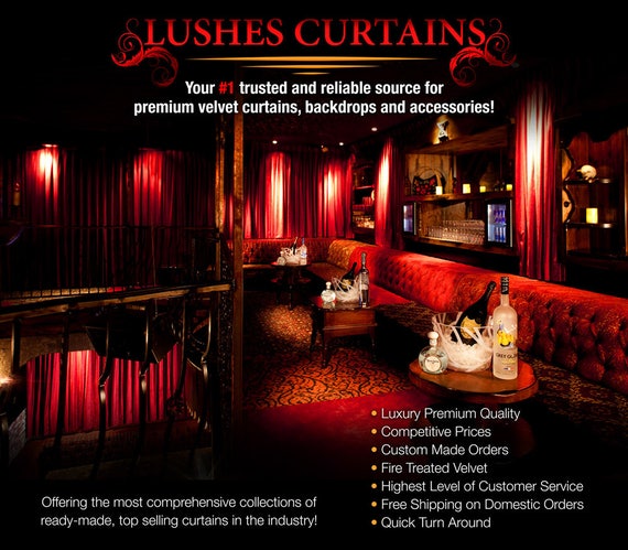 Luxury Black Velvet Curtain 120 Inch Drop Long Panel Fr Pass Etsy