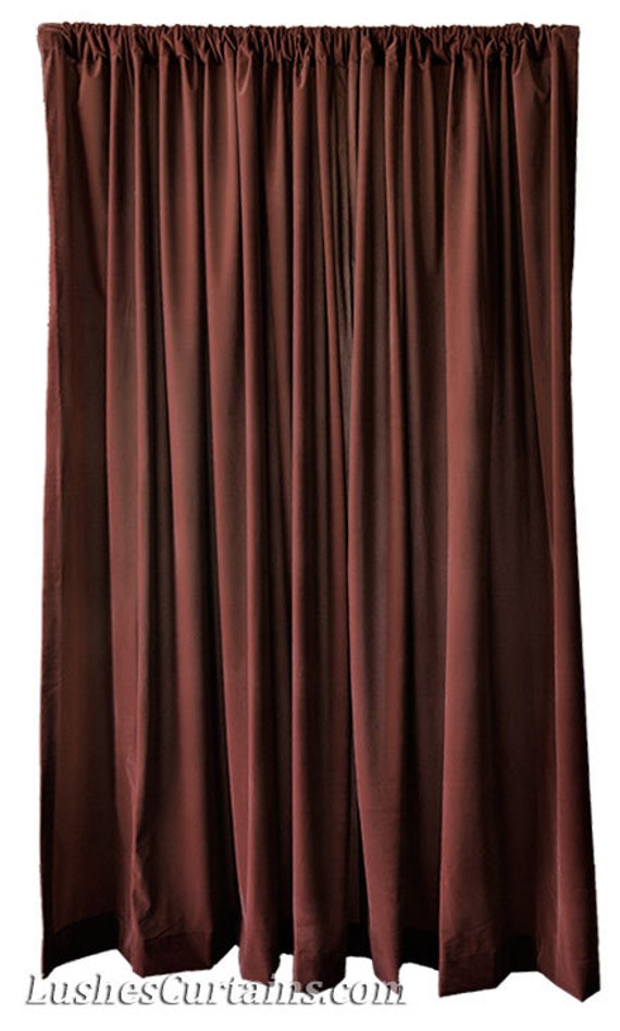 Brown Velvet 72 Inch High Curtain Long Panels Home Theater Etsy