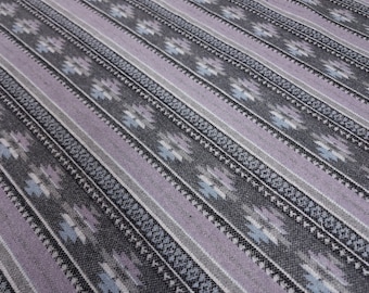 Southwest Native Inspired Plush Coating Fabric, Charcoal Lavender Polyester, 59 inch Wide Geometric Western Cowboy Print Sold by the Yard