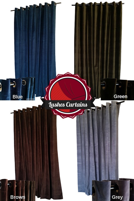 Black 72"H Cotton Velvet Curtain Panel w/Grommet Eyelet top Window Treatments
