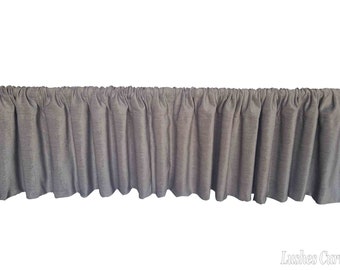 New Gray Rod Pocket Top Curtain Topper Velvet Window Valance 96 inch wide x 15 in High Panel Custom Drapery Treatment Modern Home Decor