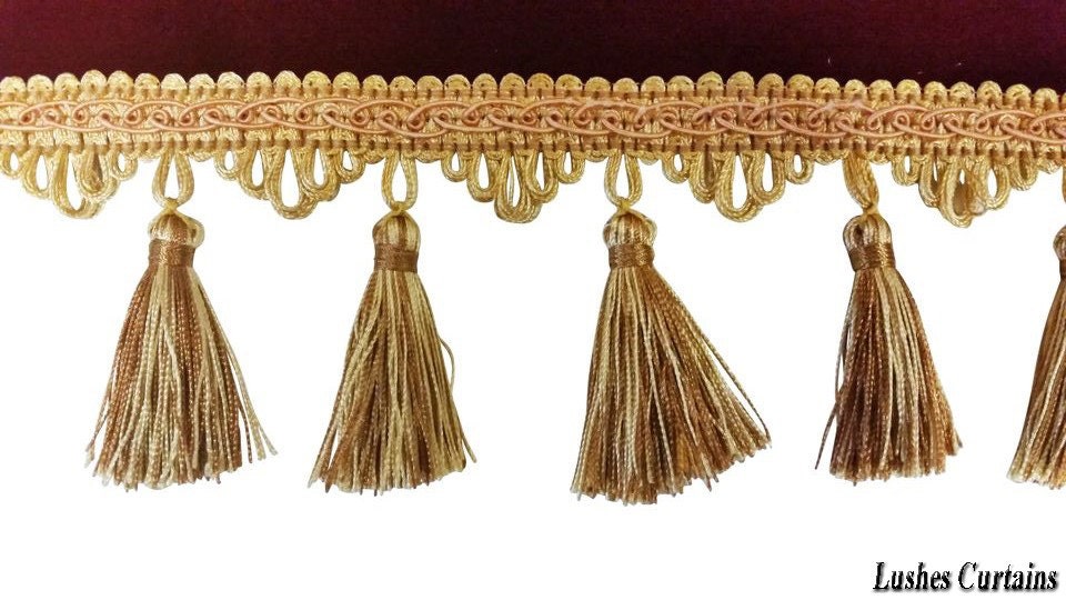 Luxury Gold & Copper Tone Tassel Trim Fringe 3 Long Etsy
