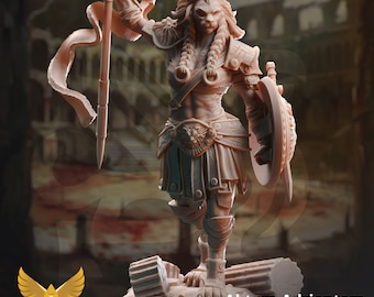 Miniatura de gladiador leonino femenino