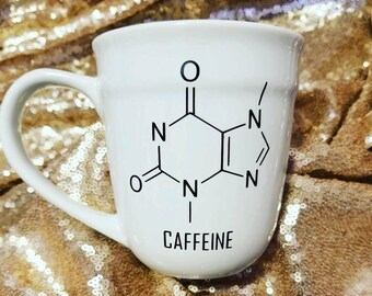Caffeine chemical structure coffee mug