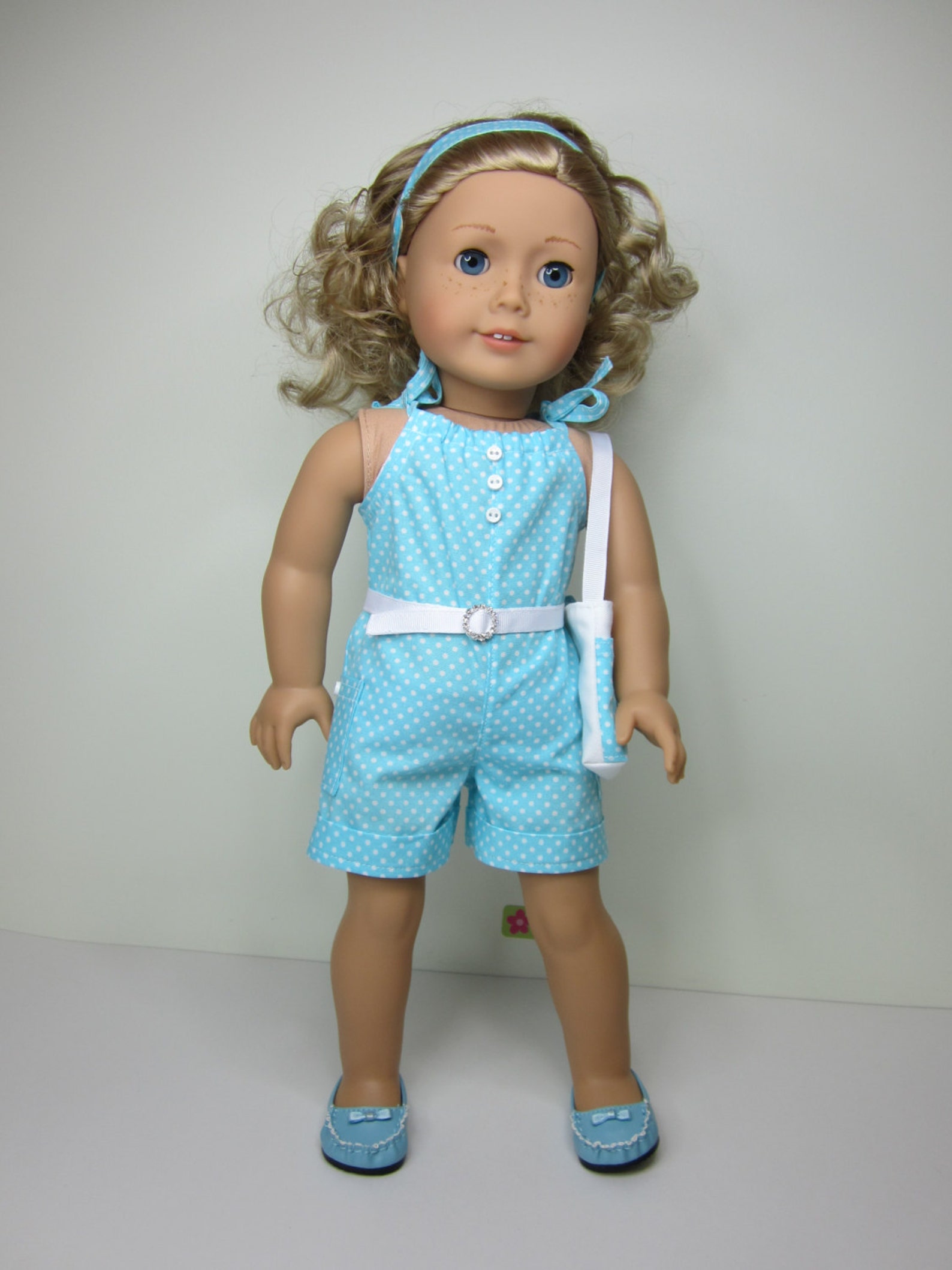 American girl doll clothes 4pc Super cute aqua with white | Etsy