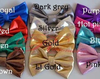 3" metallic Bow  - Red , green, silver, gold pink hot pink you chose the colors , hair accessories , sewing , decoration