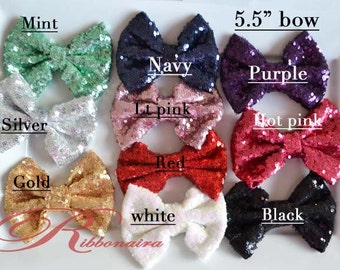 5.5" Sequin Bows - 10 colors - Sequin bows  - you choose your color