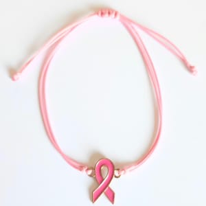 Pink ribbon fancy bracelet, pink October, breast cancer.