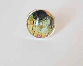 Cabochon ring Klimt's kiss